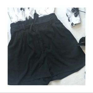 Paper Bag High-Waisted Tie-Up Shorts